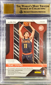 TRAE YOUNG 2018 PRIZM MOJO ROOKIE AUTO #11/25 1/1 JERSEY NUMBER BGS 9.5/10 GEM